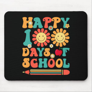 Happy 100th Day Of School Teacher Groovy - 100 Day Mouse Pad