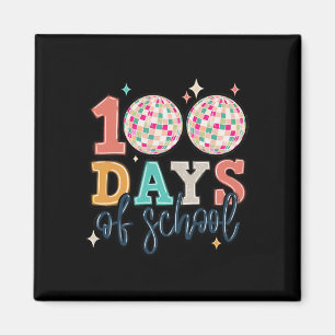 Happy 100th Day Of School Teacher Groovy Disco Bal Magnet