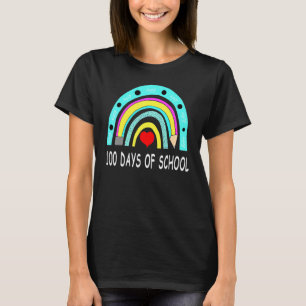 Happy 100th Day Of School Teacher Kids 100 Days Ra T-Shirt