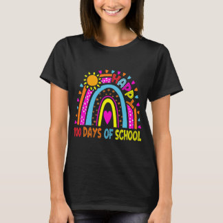 Happy 100th Day Of School Teacher Kids 100 Days Ra T-Shirt