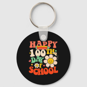 Happy 100th Day Of School Teacher Kids 100 Days Re Key Ring