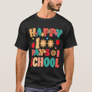 Happy 100th Day Of School Teacher Kids Retro Groov T-Shirt