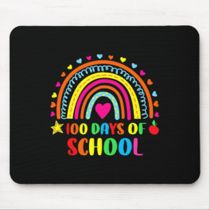 Happy 100th Day Of School Teacher Rainbow 100 Days Mouse Pad