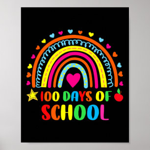 Happy 100th Day Of School Teacher Rainbow 100 Days Poster