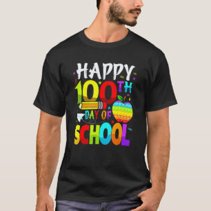 Happy 100th Day Of School Teacher Rainbow 100 Days T-Shirt