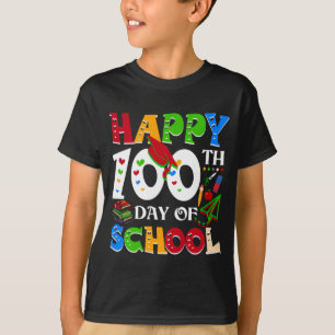 Happy 100th Day Of School Teacher Rainbow T-Shirt
