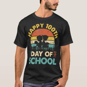 Happy 100th day of school teacher Reading Book Des T-Shirt