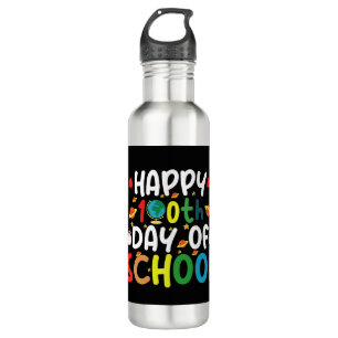Happy 100th Day of School Teacher Student 710 Ml Water Bottle