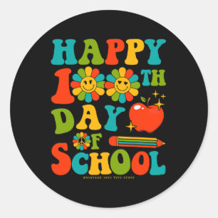 Happy 100th Day Of School Teacher Student Kids Hip Classic Round Sticker