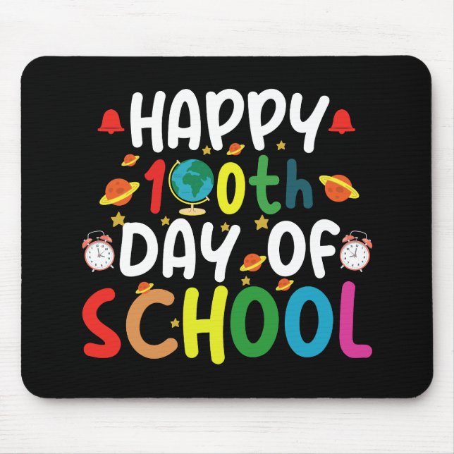 Happy 100th Day of School Teacher Student Mouse Pad (Front)