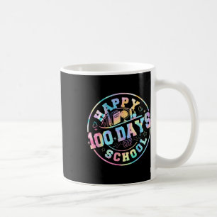 Happy 100th Day Of School Teacher Student Tie Dye Coffee Mug