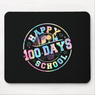 Happy 100th Day Of School Teacher Student Tie Dye Mouse Pad
