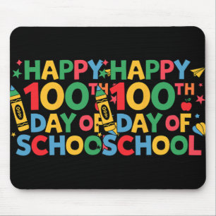 Happy 100th Day Of School Teachers Student Hand Dr Mouse Pad