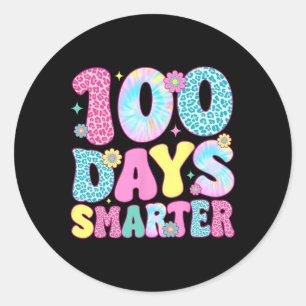 Happy 100th Day Of School Tie Dye Rainbow 100 Days Classic Round Sticker