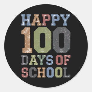 Happy 100th Day Of School Tie Dye Rainbow 100 Days Classic Round Sticker