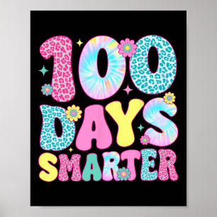 Happy 100th Day Of School Tie Dye Rainbow 100 Days Poster