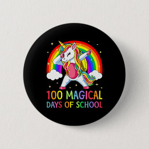Happy 100th Day Of School Unicorn 100 Magical Days 6 Cm Round Badge