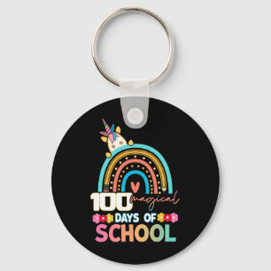 Happy 100th Day Of School Unicorn 100 Magical Days Key Ring