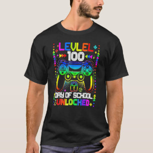 Happy 100th Day Of School Video Gamer Level 100 Un T-Shirt
