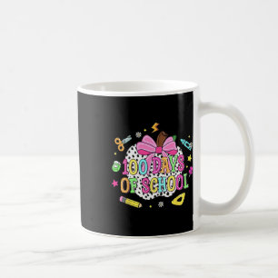 Happy 100th Day School Apples Bow 100 Days Student Coffee Mug