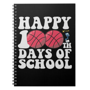 Happy 100th Days Of School Basketball Lovers Gift Notebook