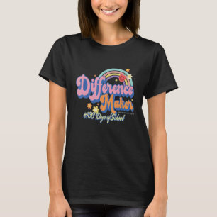 Happy 100th Days Of School Retro Groovy Teachers K T-Shirt