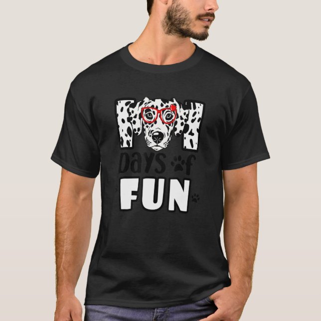 Happy 101 Days Fun Cute Dog 100 Days Smarter Stude T-Shirt (Front)