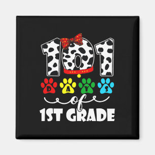 Happy 101 Days School 1st Grade Dog 100 Days Smart Magnet