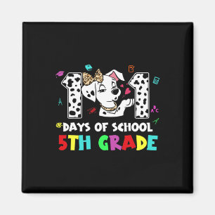 Happy 101 Days School 5th Grade Dog 100 Days Smart Magnet