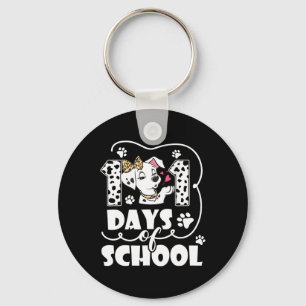 Happy 101 Days School Cute Dog Lover 100 Days Stud Key Ring