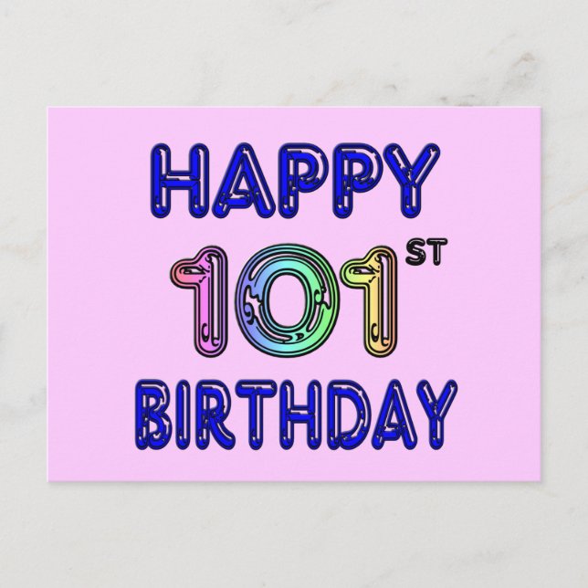 Happy 101st Birthday Postcard (Front)