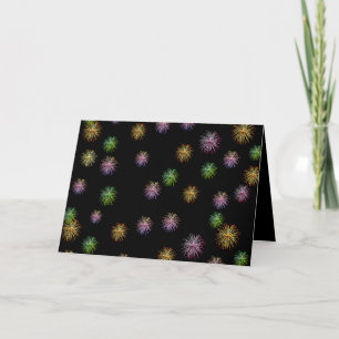 Happy 104th Birthday fireworks on black Card
