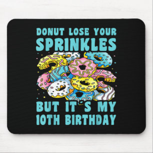 Happy 10 birthday 10 year old doughnut 10th birthd mouse pad