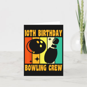 Happy 10 Birthday 10 Year Old Vintage Bowling 10th Card