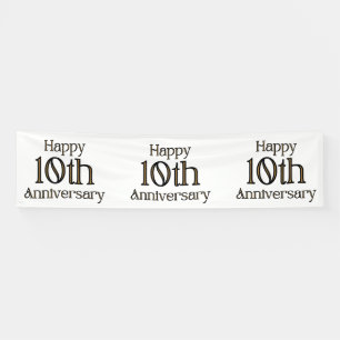Happy 10th Anniversary 2.5x10 Vinyl Banner