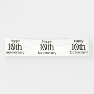 Happy 10th Anniversary 2.5x12 Vinyl Banner