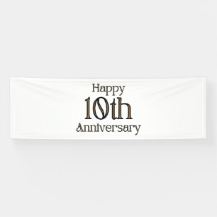 Happy 10th Anniversary 2.5x8 Vinyl Banner