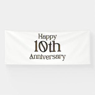 Happy 10th Anniversary 4x10 Vinyl Banner