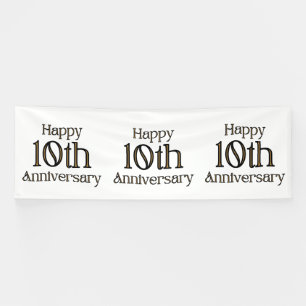 Happy 10th Anniversary 4x12 Vinyl Banner