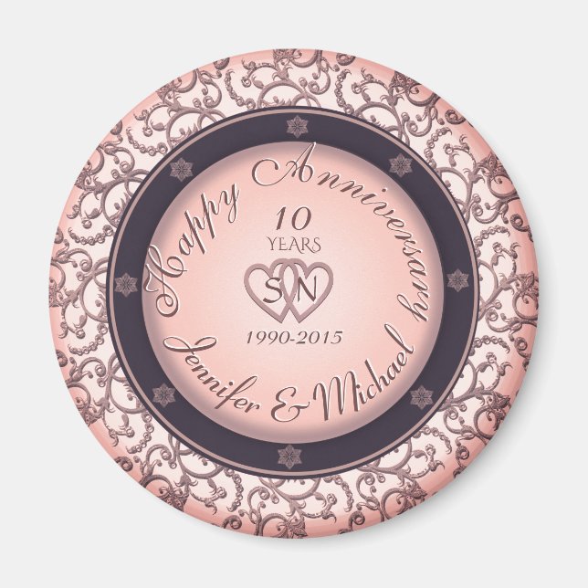 Happy 10th Anniversary Magnet (Front)