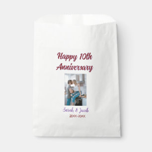 Happy 10th anniversary photo wedding couple name d favour bag