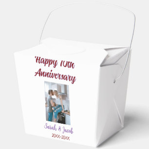 Happy 10th anniversary photo wedding couple name d favour box