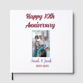 Happy 10th anniversary photo wedding couple name d guest book