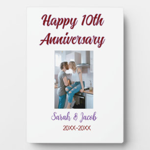 Happy 10th anniversary photo wedding couple name d plaque