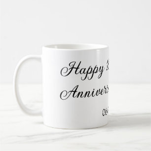 Happy 10th anniversary simple minimal wedding name coffee mug