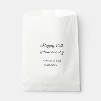 Happy 10th anniversary simple minimal wedding name favour bag