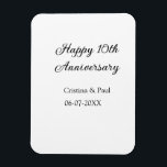 Happy 10th anniversary simple minimal wedding name magnet<br><div class="desc">design</div>