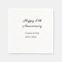 Happy 10th anniversary simple minimal wedding name