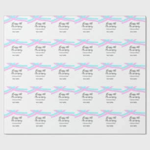 Happy 10th anniversary simple minimal wedding name wrapping paper