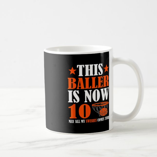 Happy 10th Birthday 10 Year Old Basketball 10th Bi Coffee Mug (Right)